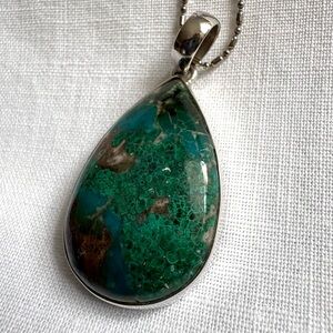 Sterling Silver and Turquoise Pendant Necklace